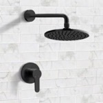 Remer SS40 Matte Black Rain Shower Faucet Set, Rain Shower Head, Shower Faucet